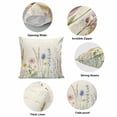 thumbnail image 6 of Spring Floral Pillow Covers 18x18 Inch, Summer Farmhouse Vintage Botanical Linen Pillowcase with Invisible Zipper, Decorative Throw Pillow Covers Cushion Case for Couch Sofa Bed Living Room, 6 of 9