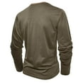 thumbnail image 6 of JUSLIO Color Block Mens Shirts Button-Up Cotton Tops Fashion Long sleeve Round Neck Tops Army Green 3XL, 6 of 9