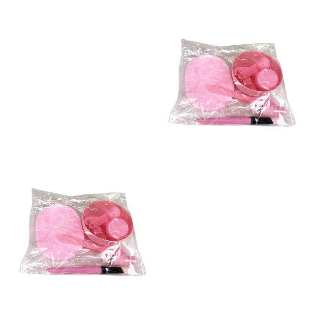 Vogacara Juego de 9 unidades de cuencos para mezclar DIY para mujeres, Kit de herramientas para mezclar crema para el cuidado de la piel Facial rosado 2piezas