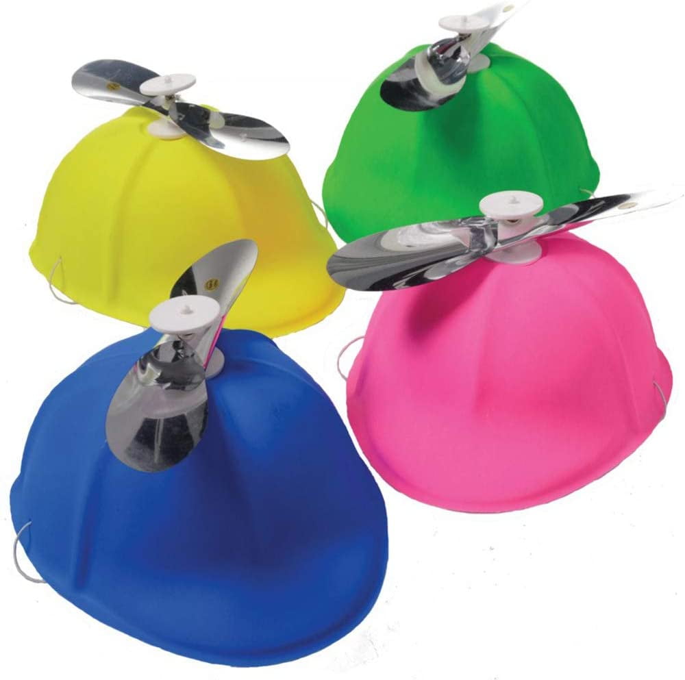 Gold Toy Propeller Beanie Hats for Kids, Pack of 12, Plastic Hats with