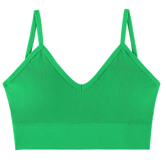 Krdevn Débardeur Sans Couture Col en V Profond Extensible Sans Manches avec Soutien-Gorge Intégré Confortable pour Usage Quotidien, Taille : L