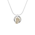 thumbnail image 2 of Delight Jewelry Goldtone Crystal Initial - P - Joy Ring Charm Necklace, 18", 2 of 4