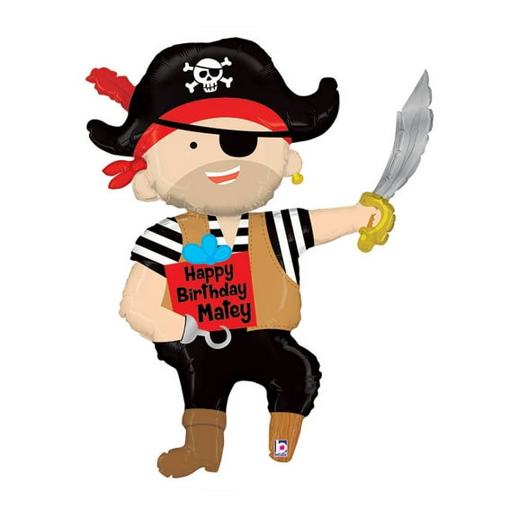 44" Pirate Birthday Party Foil Balloon