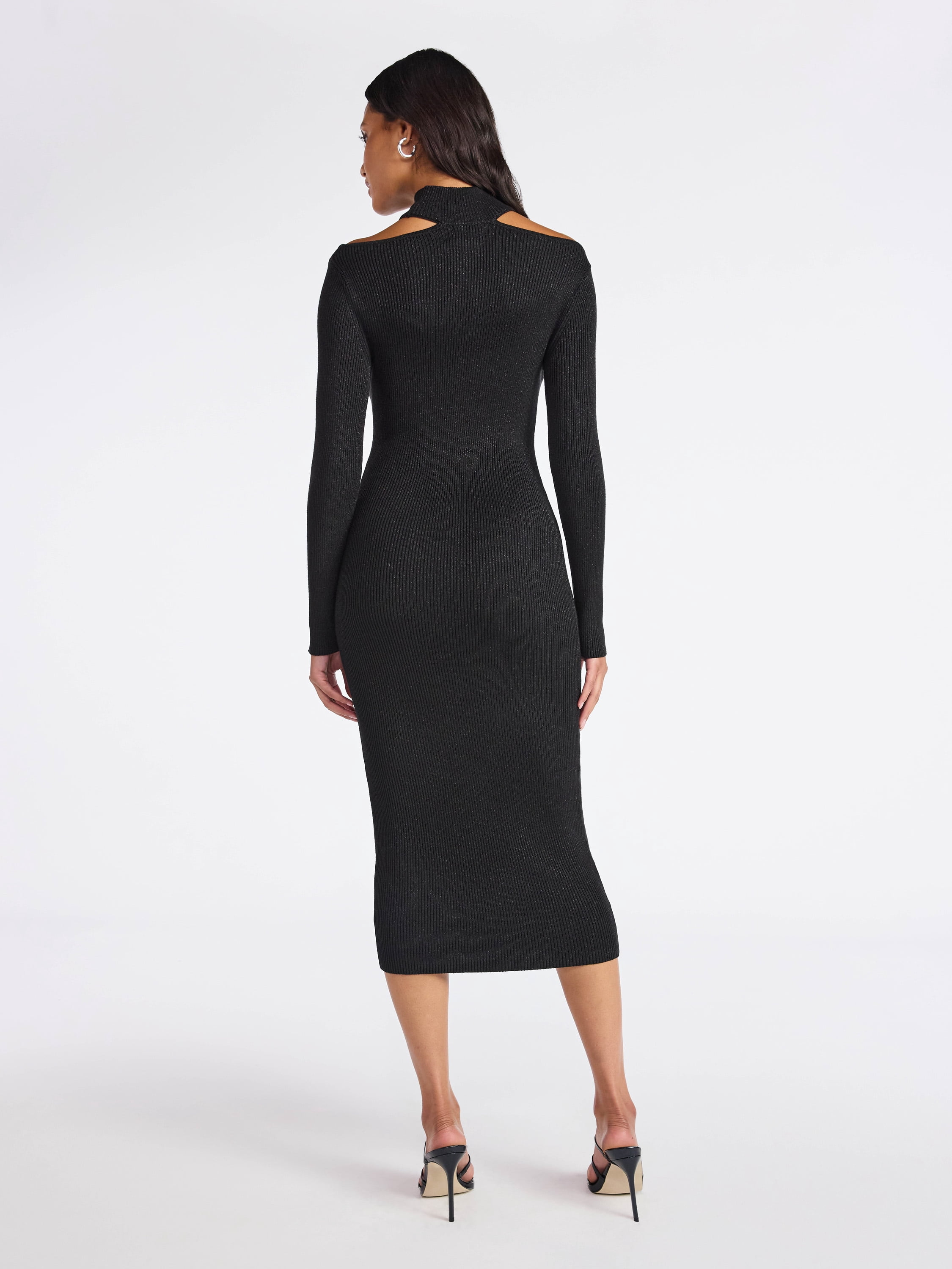 Sofia by Sofia Vergara Women's and Women's Plus Size Twist Front Sweater Dress, Mid Calf Length, Sizes XS-4X