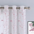 thumbnail image 3 of Leaf Embroidered Grommet Voile Curtain Drapes, 2 Panels Rod Pocket Semi Sheer Chiffon Curtains, 3 of 8