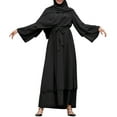thumbnail image 2 of IBTOM CASTLE Women's Chiffon Muslim Cardigan Kaftan Middle East Arabian Abaya Dress Casual Islamic Cover up Long Dresses XXL Black, 2 of 8