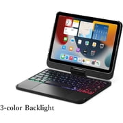 360° Rotatable Touch Keyboard for iPad Mini 6th Generation Backlight Keyboard Built‑in Trackpad, Bluetooth Foldable Keyboard Cover for iPad Mini 6 2021