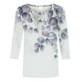 thumbnail image 5 of Oalirro Gray Spring Long Sleeve Tops for Women 2024 Trendy Round Neck Long Sleeve Polyester Floral Womens Top, M, 5 of 5