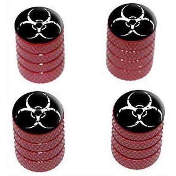 Zombie Outbreak Biohazard White Tire Rim Wheel Aluminum Valve Stem Caps, Multiple Colors