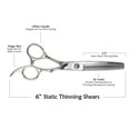 thumbnail image 4 of BambooMN Japanese Stainless Steel Precision 6" Razor Swivel and 6" Static Thinning Barber Hair Shears Set, 4 of 6