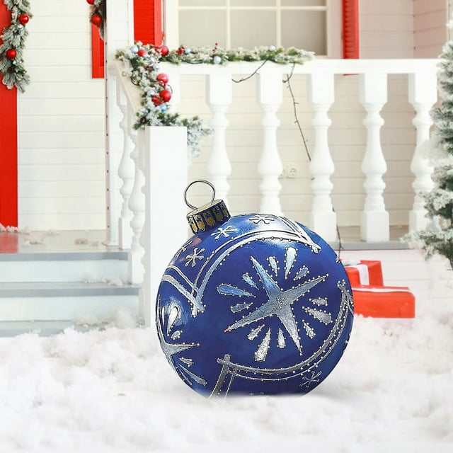 Dmlowu Christmas Ball Ornaments, Christmas Decoration Ball 60cm Outdoor Christmas Inflatable Decorated Ball Pvc Inflatable Christmas Ball Christmas Tree Decorations