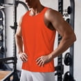 thumbnail image 5 of Uemuo Orange Pattern Men's Muscle Shirts Sleeveless Dry Fit Gym Workout Tank Top Lightweight Sports Tank Top Beach Tank Top, Loose-fit Sleeveless Shirt-X-Large, 5 of 7