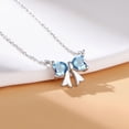 thumbnail image 4 of Suplight Women Bow Necklace 316L Stainless Steel Bowknot Birthstone Necklace Valentine's Day Gift, 4 of 8