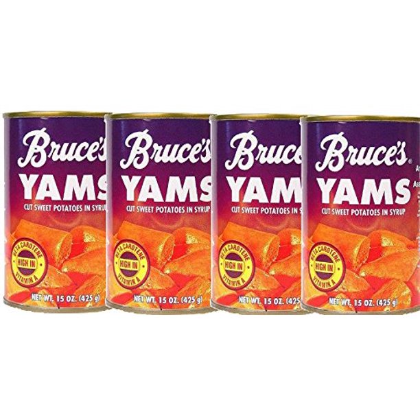 Bruce's Yams Sweet Potatoes in Syrup 15oz Cans (4 Pack)