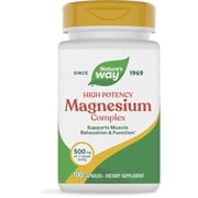 Nature's Way Magnesium Complex, Supports Muscle Relaxation*, Muscle Function*, Promotes a sense of Calm*, Magnesium Citrate and Oxide, 100 Capsules