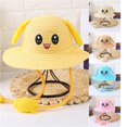 thumbnail image 2 of VOUZZA Kids Magic Moving Ears Straw Hat Cute Cartoon Rabbit Air Pump Squeeze Ear Flaps Pop Up Wide Brim Summer Beach Sun Protection Cap, 2 of 3