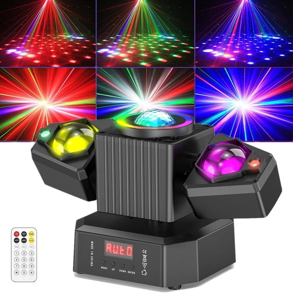 105W RGBW LED Moving Head Stage Light with Laser Beam Effect, DMX Control & Strobe for DJ Party, Event, Club & Stage Lighting