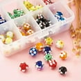 thumbnail image 3 of GKNET 45-80pcs Lampwork Glass Beads 8 Colors Rondelle Round with Flower 11~12mm-Mixed Color (80 beads), 3 of 6