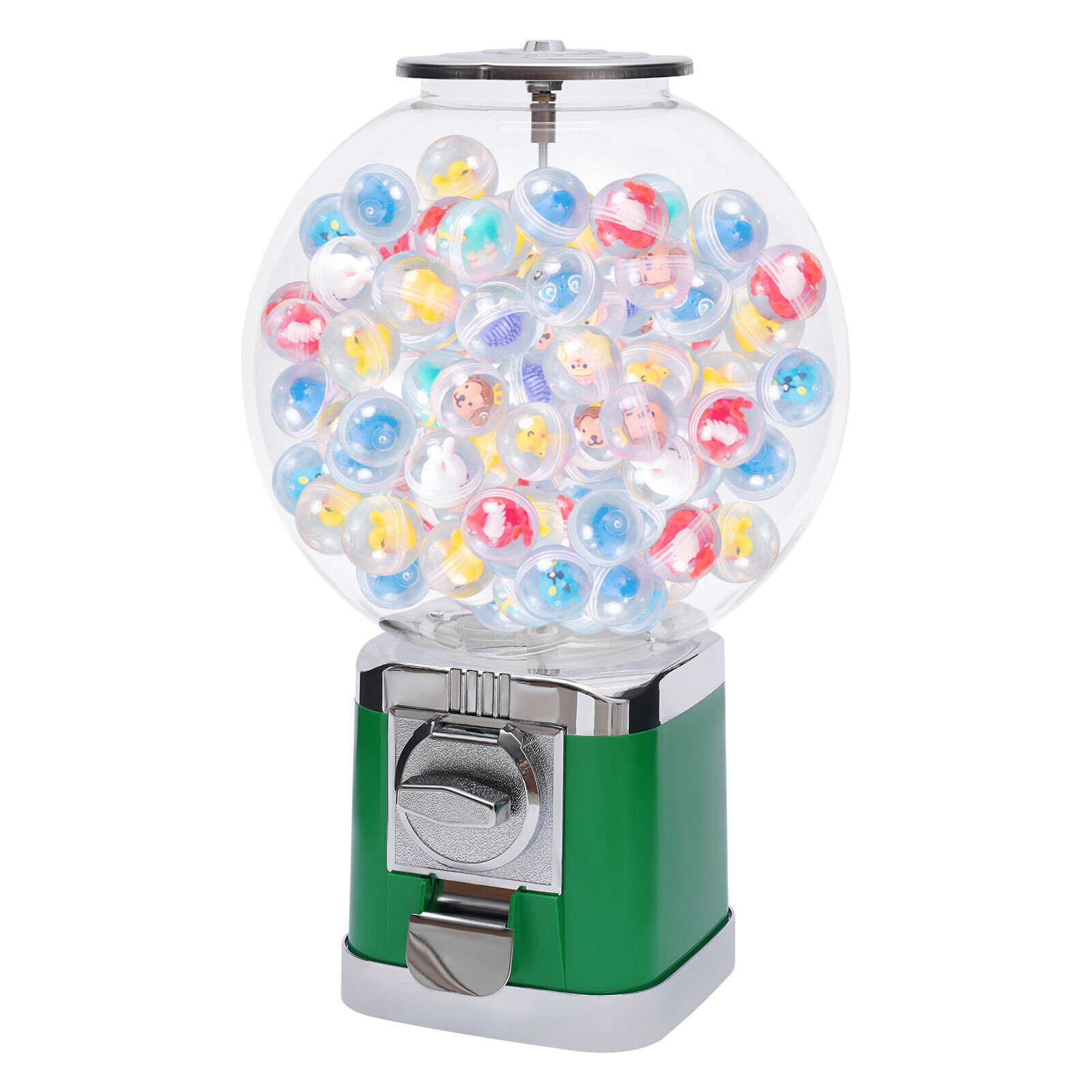 Red/White/Green Candy Gumball Capsule Toy Vending Device 1.26in Ball Bulk Vending Machine W/Key