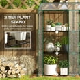 thumbnail image 5 of 56.3" W x 18.1" D x 55.5" - 59.4" H Mini Greenhouse with 3 Tier Shelves,Lean-to Portable Garden Hot House with 2 Roll-Up Doors for Indoor Outdoor,Clear, 5 of 8