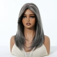 thumbnail image 3 of Peluca Mujer de Color Plata Grisáceo de Longitud Media, Cabello Sintético de Cabellera Completa para Cosplay y Uso Diario, Estilo Ondulado en Capas, Ilumina la Tez, 16 pulg, 3 of 6