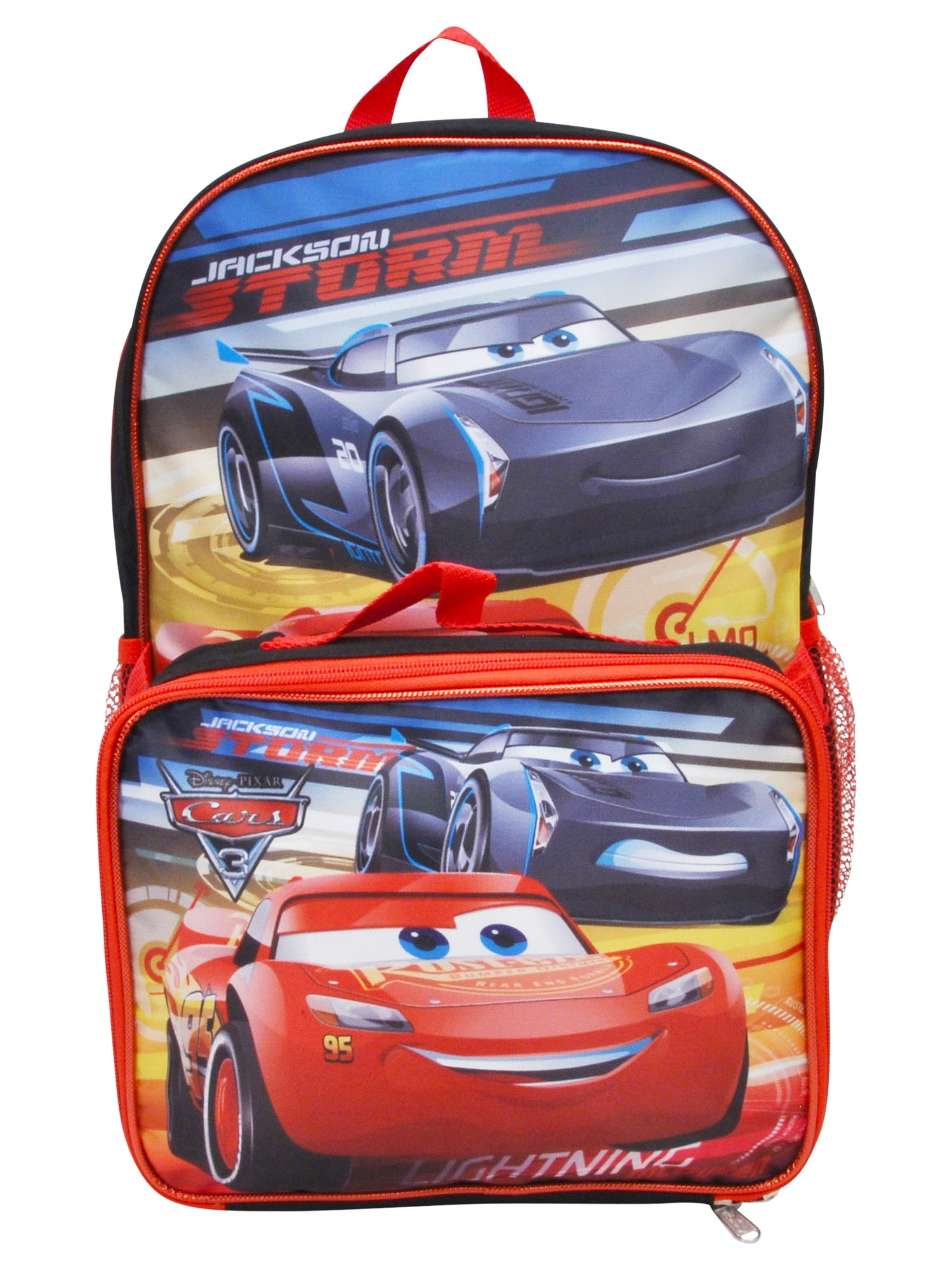 lightning mcqueen backpack and lunchbox