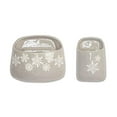 thumbnail image 4 of Melrose Snowflake Stoneware Wall Pockets - 9" - Gray - Set of 2, 4 of 4