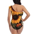 thumbnail image 5 of Goofa Sunflower Floral Butterfly Pattern Women's One Piece Swimsuits Tummy Control Bathing Suits Asymmetric One Shoulder Swimwear-X-Large, 5 of 6