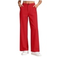 thumbnail image 2 of Edvintorg Uniform Pants For Girls High Waisted Wide Leg Dress Pants Casual Straight Leg Trousers with Pockets Teen Girl Clothes, 2 of 8