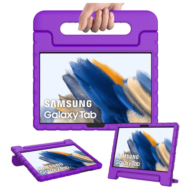Paquete de Mica Hidrogel y Funda Para Galaxy Tab A9 plus y A11 plus Agarradera Morada