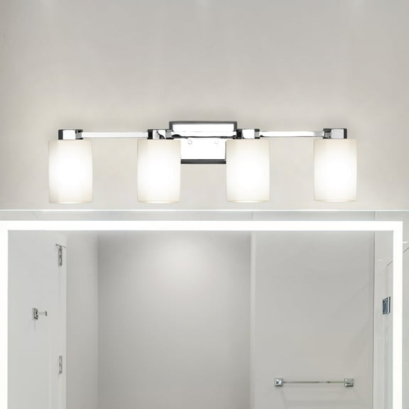 Luxury Classic Bath Light, Small Size: 8.375''H x 5.375''W, with Modern Style Elements, Polished Chrome Finish, UHP4969 from the Minden Collection by Urban Ambiance