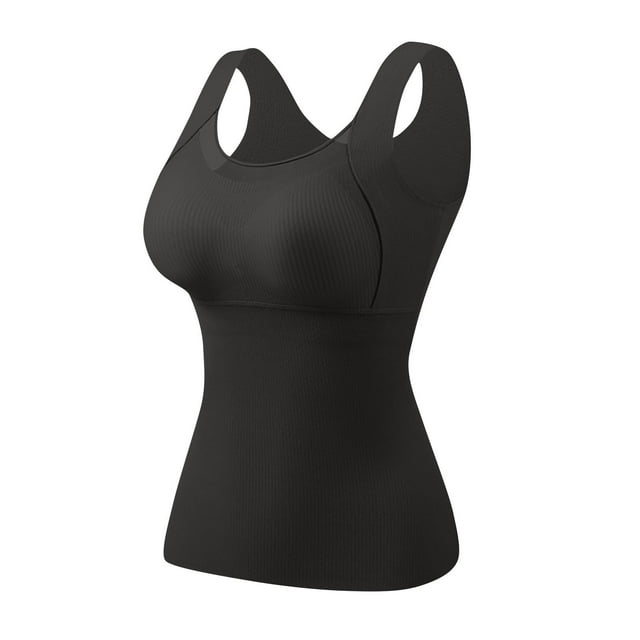 Lovzfmll Haut Thermique Mode pour Femmes avec Col Rond, Coussin de Poitrine en Tissu Auto-Chauffant Sans Couture pour Chaleur Invisible