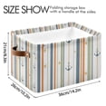 thumbnail image 4 of Yayeee 2 Pack Canvas Storage Basket with Handles for Shelves Fabric Bins Closet Organizer, Nautical Pattern, 4 of 8