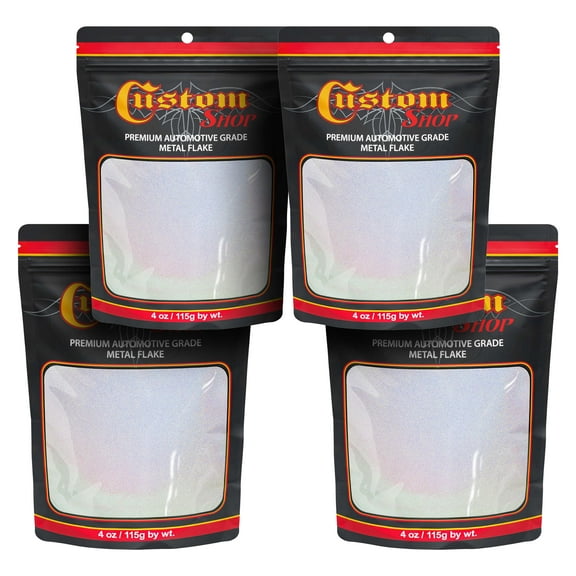 Custom Shop - Silver to Rainbow- 4 ounces of Holographic Medium Metal Flake .008" 200 Micron Size - Automotive Grade Flake, UV, Fade & Solvent Resistant - Metallic Auto Paint Glitter Spray Gun