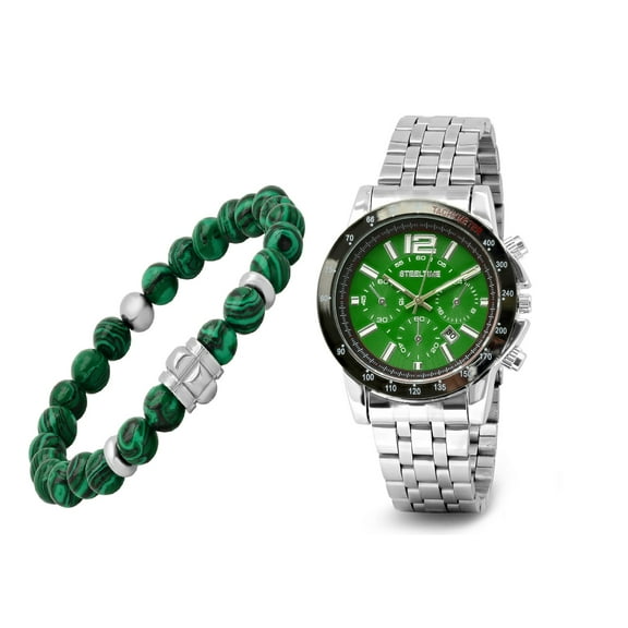 Silvertoned Watch/ Bracelet Set