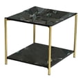 thumbnail image 2 of Abbracc Light Luxury Sofa Side Table Marble End Table Decor Small Apartment Double Layer Black square, 2 of 9