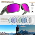 thumbnail image 6 of KANASTAL Purple Sports Sunglasses Womens Mens Polarized Wraparound Cycling Rectangular Curved Running Golf Fishing Driving Hiking UV400 - Purple Mirror Lens, 6 of 7