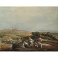 thumbnail image 2 of Luis Paret y Alcázar 24x20 Gold Ornate Framed and Double Matted Museum Art Print Titled - View of Fuenterrabia (Fragment) (1786), 2 of 4