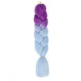 thumbnail image 1 of Nvzi Extensiones de cabello para trenzar para mujer, 3 paquetes de 100 g/paquete, 24 pulgadas, cabello sintético resistente al calor para trenzas de ganchillo, color morado a azul claro., 1 of 2