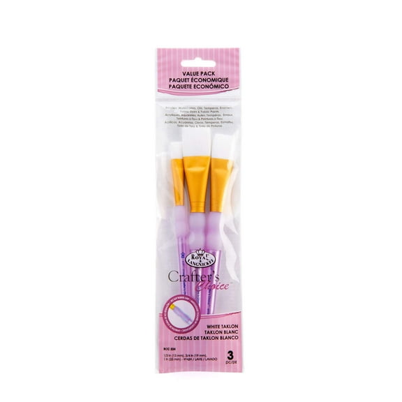 RCC 224 | Crafter's Choice™ 3pc White Taklon Wash Brush Set