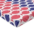 thumbnail image 2 of Ambesonne Fish Fitted Sheet, Nautical Fish Theme Design, Full Size, Red and Navy Blue, 2 of 3