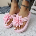 thumbnail image 5 of Bibifish Womens Flip Flops 3D Flower Decor Wedge Platform Thong Sandals Summer Outdoor Beach Fashion Slippers, 5 of 9