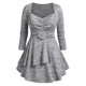 thumbnail image 1 of Camiseta de Espacio Teñido con Anillo Cruzado Rosegal  Mangas largas de talla grande, 1 of 5