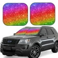 thumbnail image 2 of Bingfone Colorful Glitter Print 2-Piece Sun Shade Front Windshield - Foldable Car Front Window Sunshades For Most Sedans Suv Truck - Large, 2 of 7
