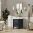 thumbnail image 3 of Leon 24" Single Bathroom Vanity in Fir Wood Black w/Lightning White top&Mirror, 3 of 15