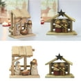 thumbnail image 2 of Christ Nativity Resin Statue Catholic Baby Jesus Manger House Set for Christmas Holiday Party Decoration Supplies, 2 of 8