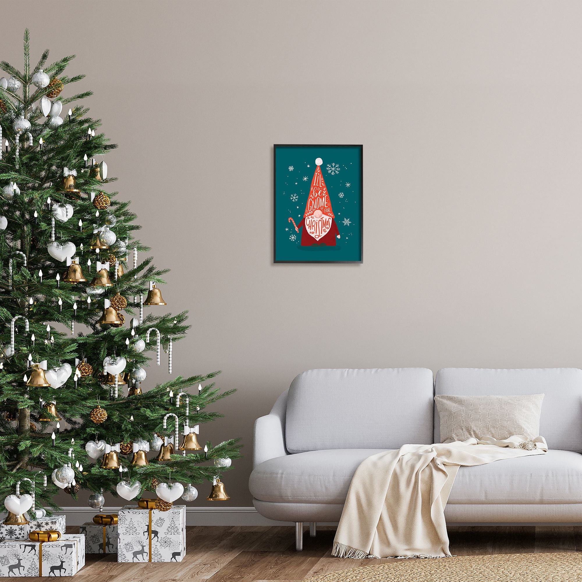 Stupell Indtries Gnome For Christmas Holiday Pun Funny Garden Elf,16 x 20,Design by Loni Harris