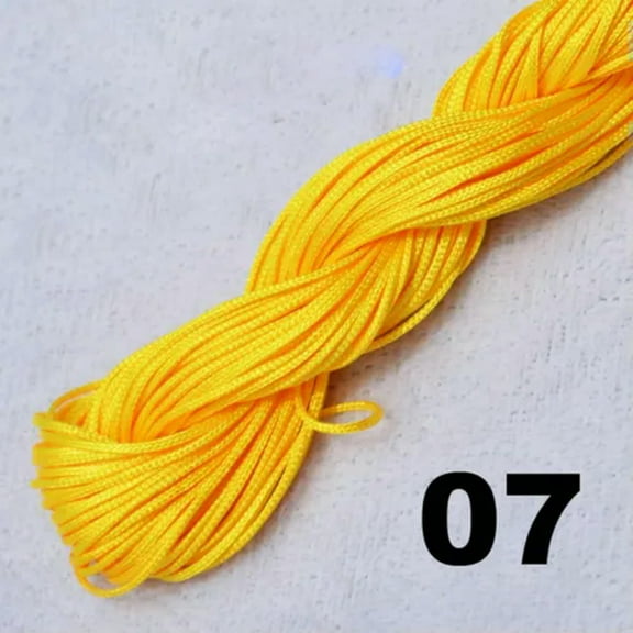 EOEMY 40 Meters Nylon String Chinese Knotting Thread A 1mm Macrame Rattail Cord -7# Gold