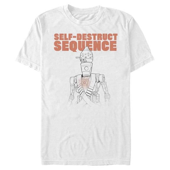 Men's Star Wars: The Mandalorian Self-Destruct Sequence IG-88 Graphic Tee White Large