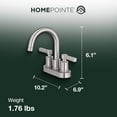 thumbnail image 3 of Homewerks Worldwide 242437 HomePointe Mid Arch Lavatory Faucet with 2 Handle - Brushed Nickel, 3 of 8